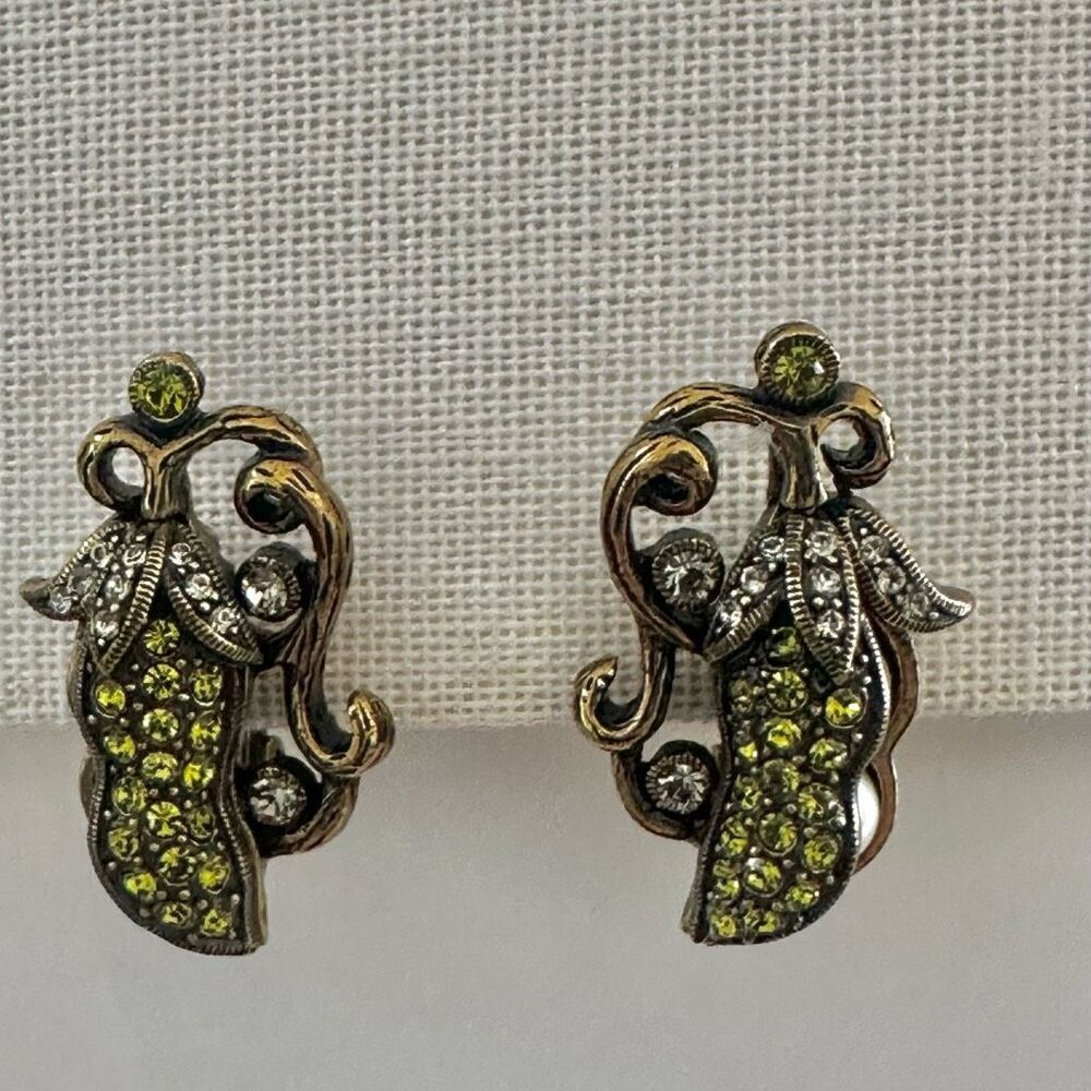 Heidi Daus "Peas Please" Vintage Clip-On Earrings